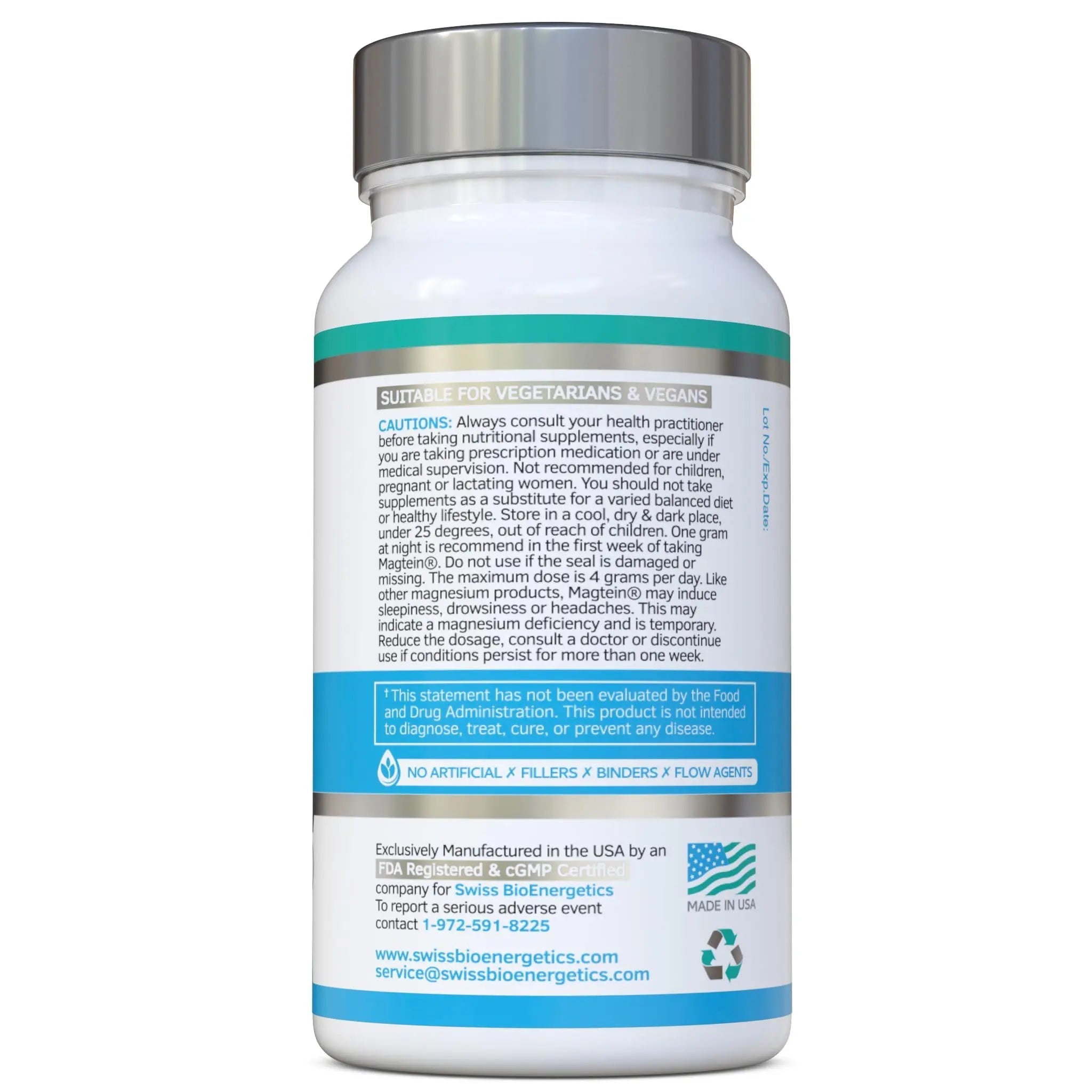 Magnesium L-Threonate Complex 7-in-1 with 1000mg of Magtein Plus Magnesium as Bisglycinate, Taurate, Citrate, Gluconate, Malate & Lactate - Supports Sleep - Vegan, US Made and No Artificial Nasties - TrustMedUSA