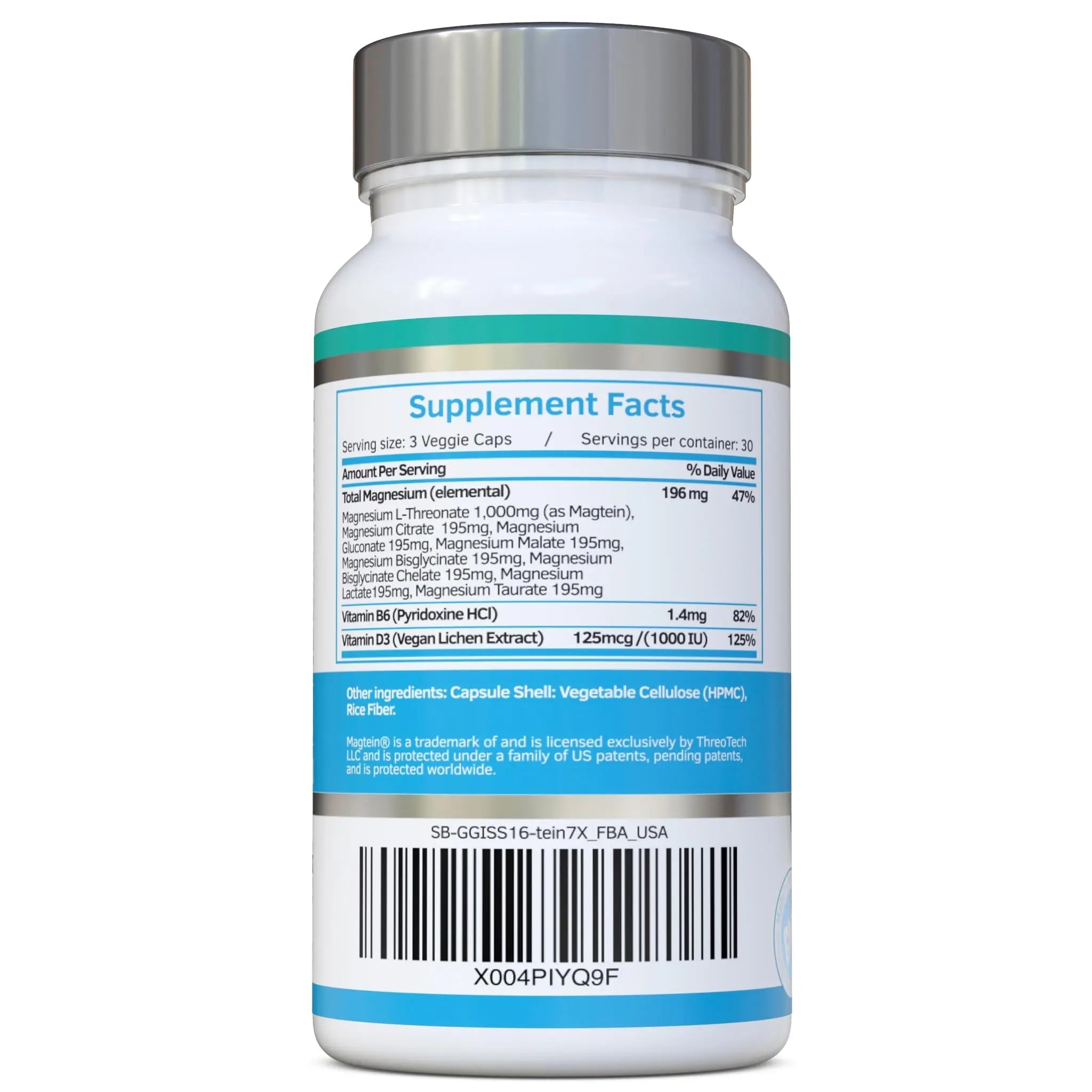 Magnesium L-Threonate Complex 7-in-1 with 1000mg of Magtein Plus Magnesium as Bisglycinate, Taurate, Citrate, Gluconate, Malate & Lactate - Supports Sleep - Vegan, US Made and No Artificial Nasties - TrustMedUSA