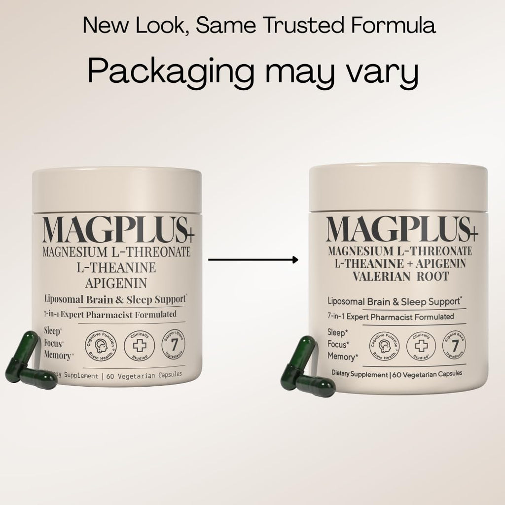 Magnesium L-Threonate with Apigenin, Valerian Root & L-Theanine – No Melatonin Restful Sleep & Brain Supplement – Clinically Studied 7-Ingredient Formula - TrustMedUSA