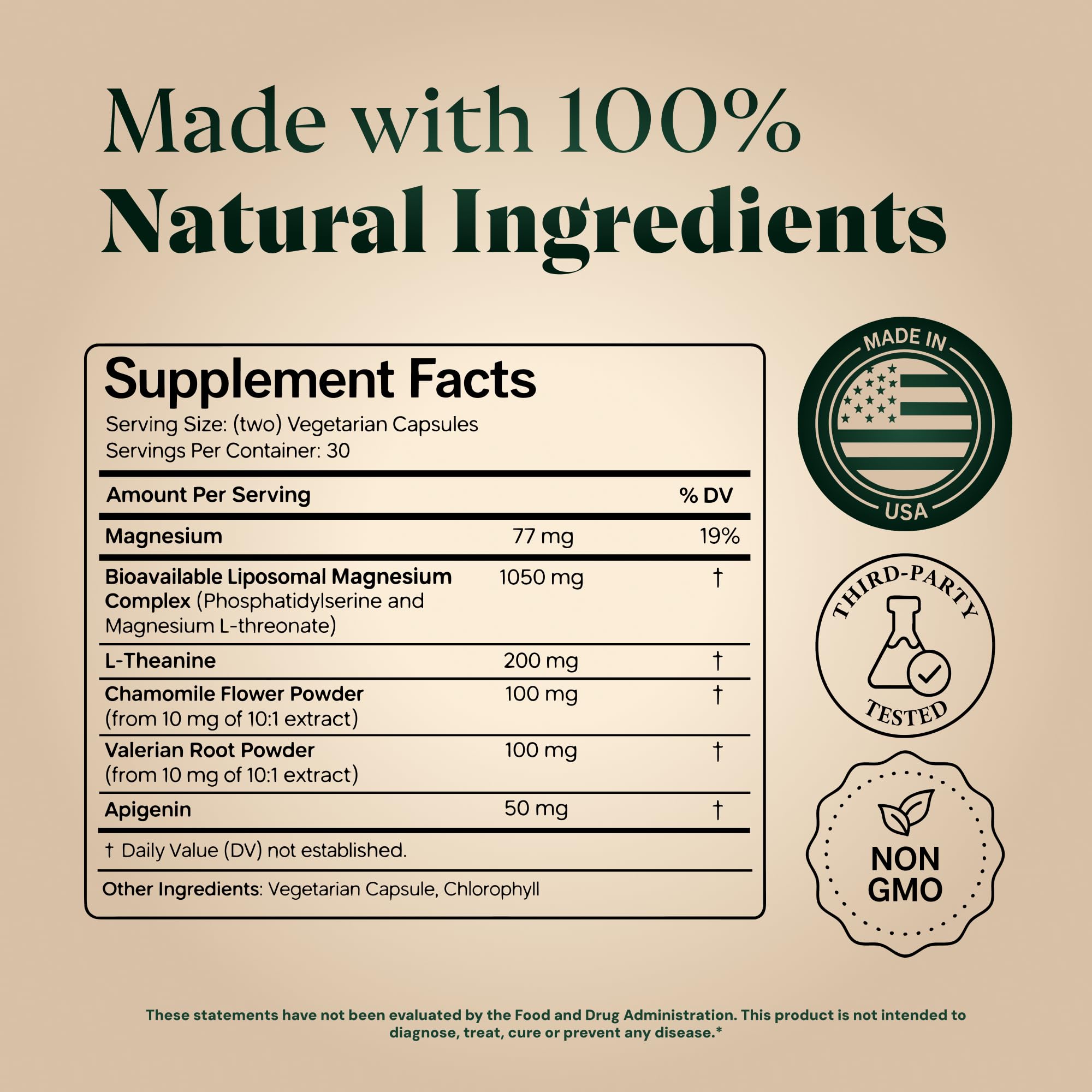 Magnesium L-Threonate with Apigenin, Valerian Root & L-Theanine – No Melatonin Restful Sleep & Brain Supplement – Clinically Studied 7-Ingredient Formula - TrustMedUSA