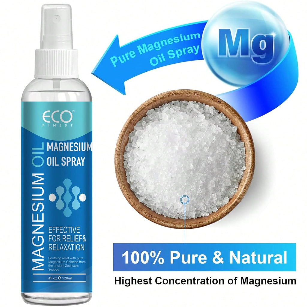Magnesium Oil Spray For Muscle & Joint Relief – Natural Relaxation & Sleep Support, 4oz Fast-Absorbing Body Mist - TrustMedUSA