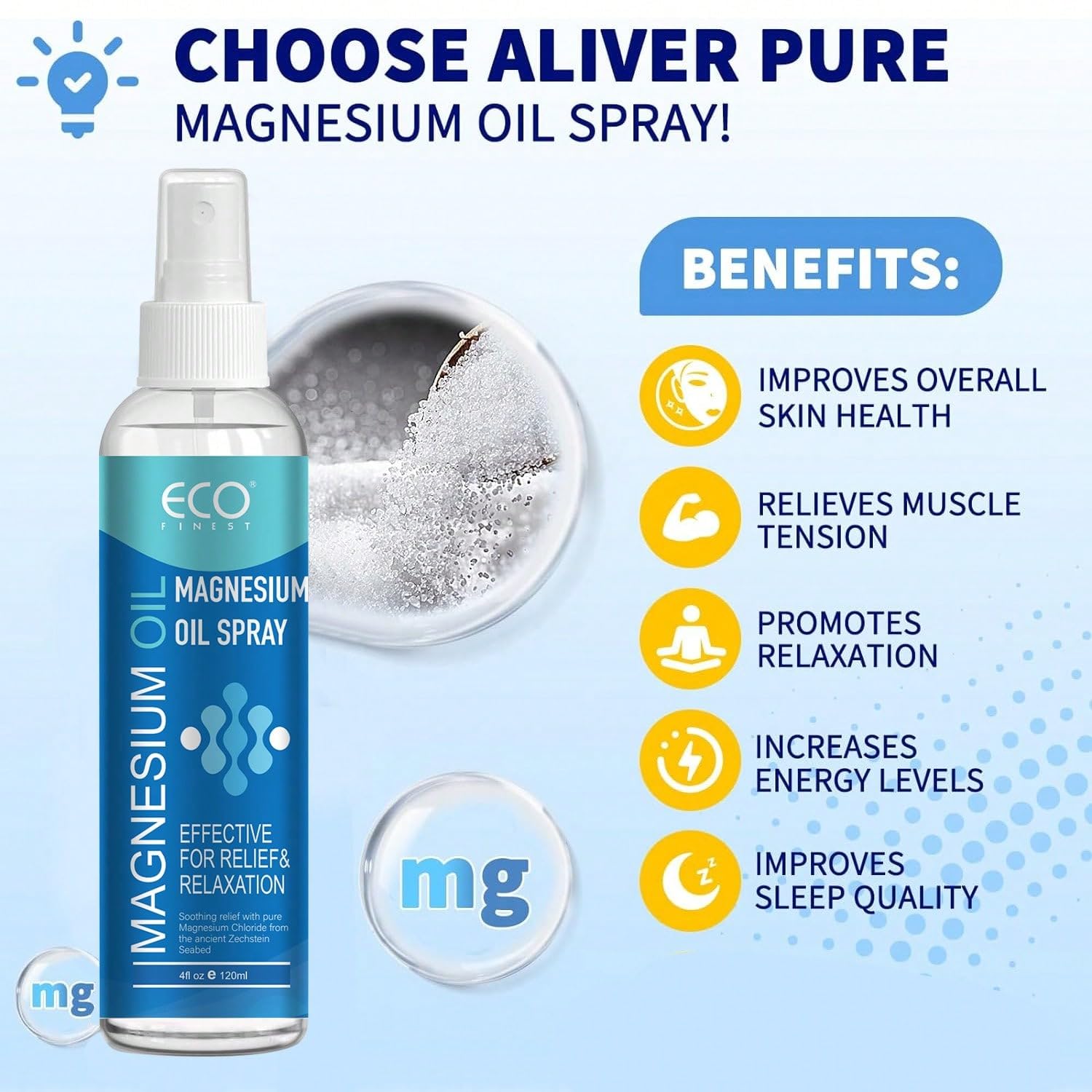 Magnesium Oil Spray For Muscle & Joint Relief – Natural Relaxation & Sleep Support, 4oz Fast-Absorbing Body Mist - TrustMedUSA