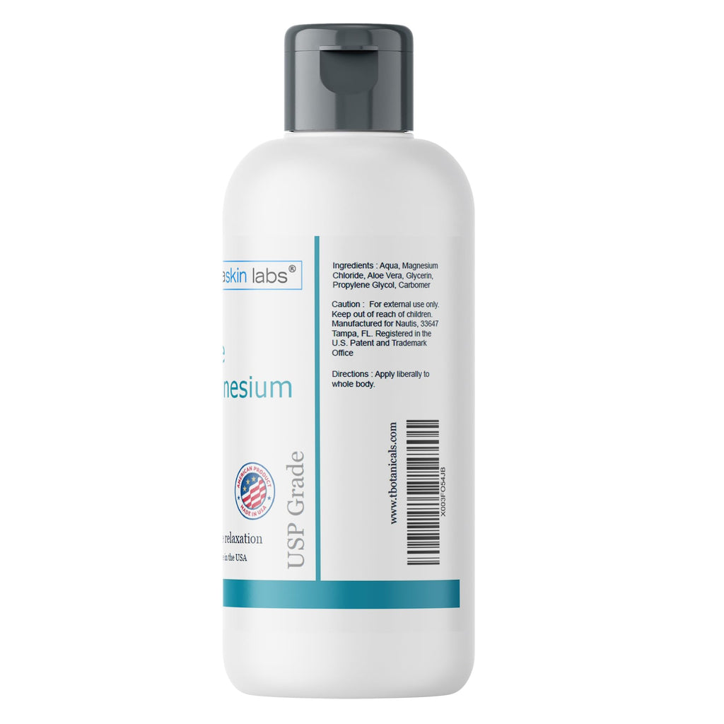 Magnesium Spray 4 oz Non-Greasy Pure Topical Magnesium Chloride Soothing Relief and Relaxation for Overworked Muscles and Joints Body Massage with Aloe Vera Made in The USA - TrustMedUSA