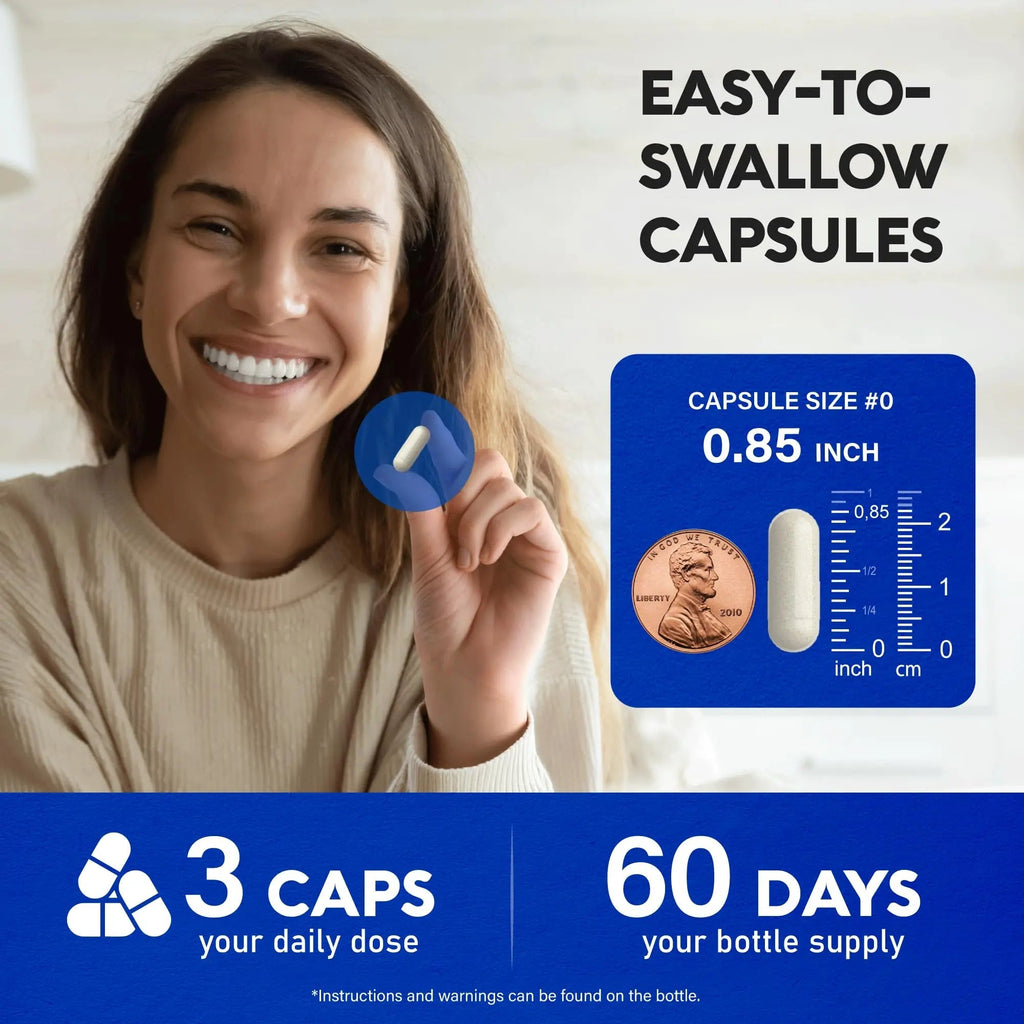 Magnesium Supplement - 5 in 1 Complex | Glycinate | Citrate | Malate | Taurate | Oxide - Made in USA - Stress, Muscle & Heart Support - Vegan, Natural, Non-GMO - 180 Capsules, 2 Month Supply - TrustMedUSA