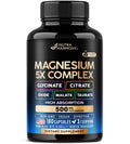 Magnesium Supplement - 5 in 1 Complex | Glycinate | Citrate | Malate | Taurate | Oxide - Made in USA - Stress, Muscle & Heart Support - Vegan, Natural, Non-GMO - 180 Capsules, 2 Month Supply - TrustMedUSA