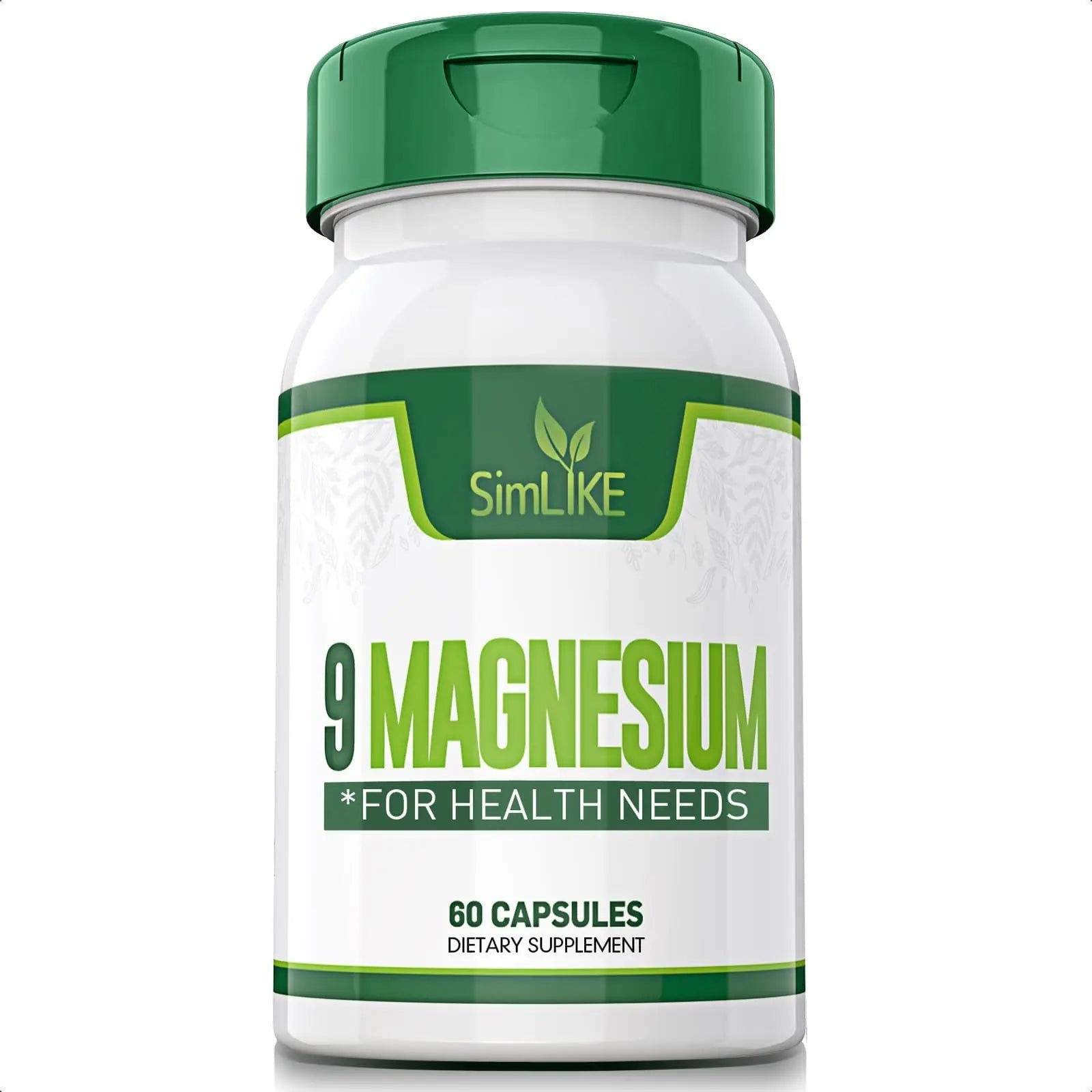 Magnesium Supplement with 9 Forms of High Absorption Magnesium Glycinate, L-threonate, Citrate, Malate and More for Muscle, Brain Support, Non-GMO, Gluten & Soy Free, 60 Capsules - TrustMedUSA
