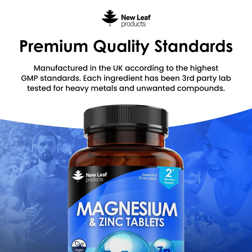 Magnesium Supplements 516mg With Zinc - 120 Magnesium Tablets Supports Muscle - TrustMedUSA