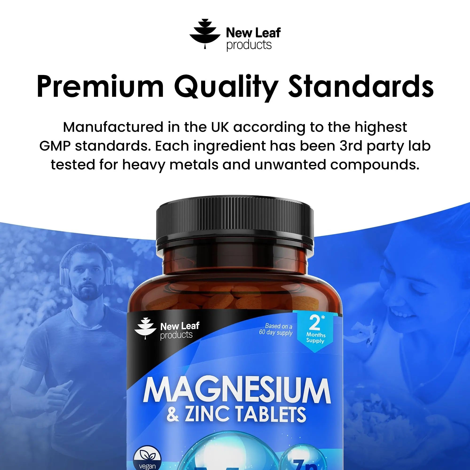Magnesium Supplements 516mg With Zinc - 120 Magnesium Tablets Supports Muscle - TrustMedUSA
