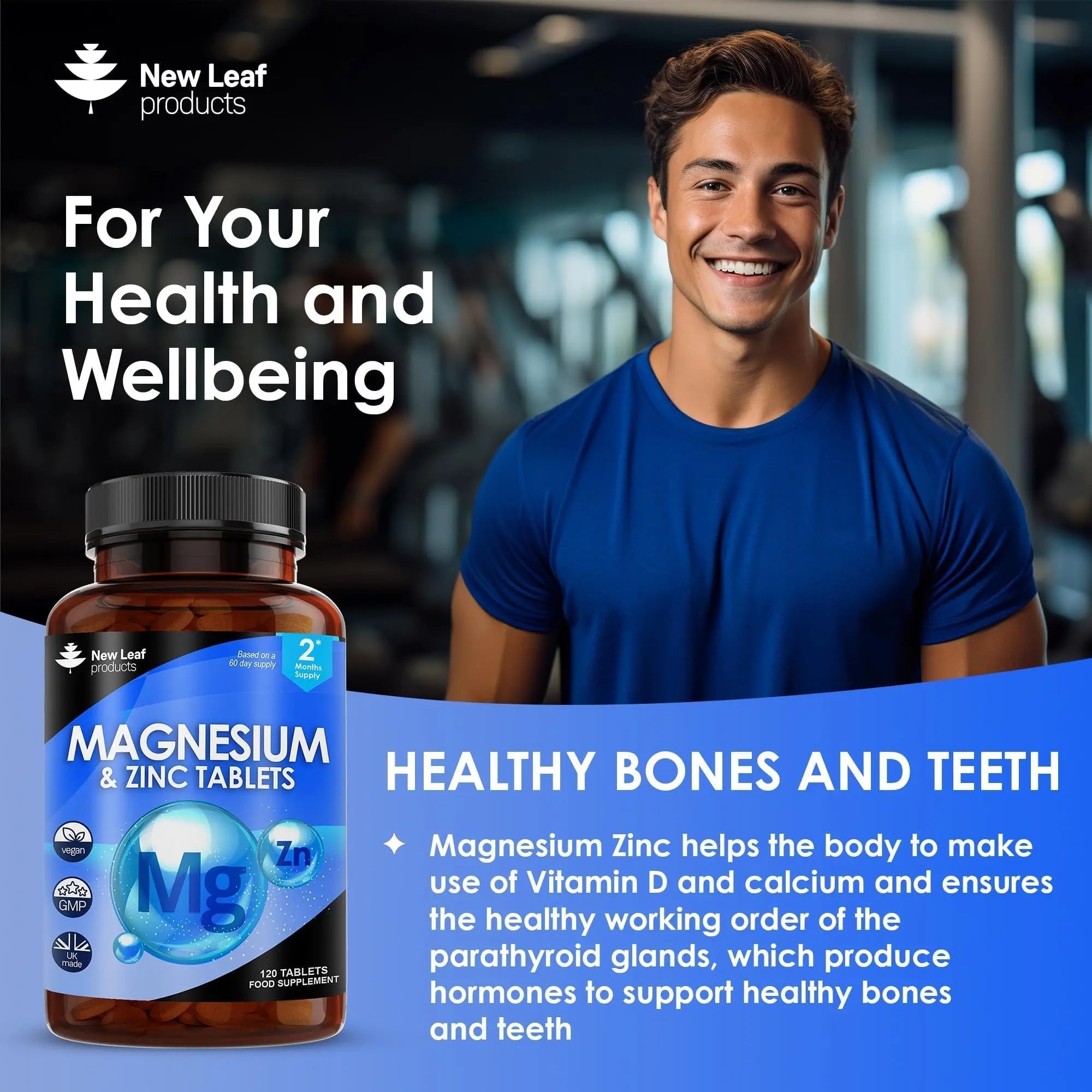 Magnesium Supplements 516mg With Zinc - 120 Magnesium Tablets Supports Muscle - TrustMedUSA