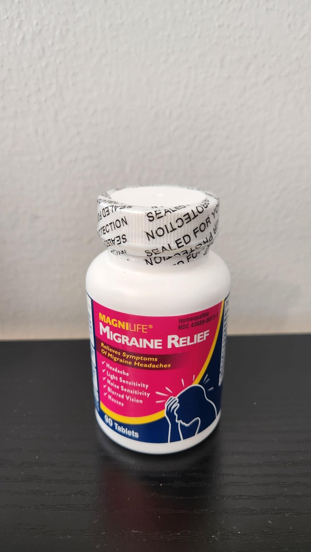 MagniLife Migraine Relief, Non-Habit Forming, 90 Homeopathic Tablets, Migraine Medicine for Light & Sound Sensitivity, Nausea, Blurred Vision & Pressure, Quick-Dissolve Headache Pain Relief - TrustMedUSA