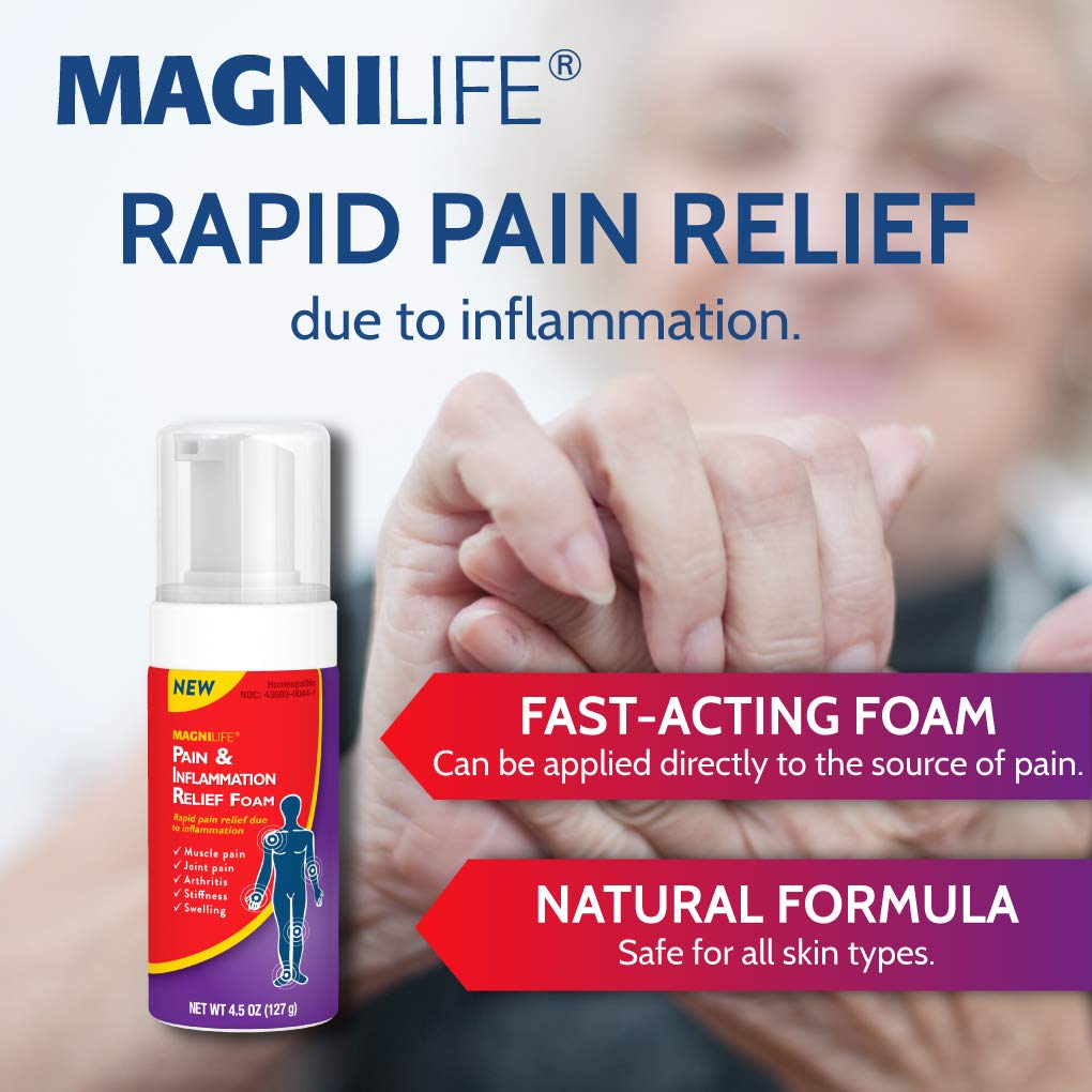 MagniLife Pain & Fatigue Relief Cream 4 oz Pain & Inflammation Relief Foam 4 oz. Natural Joint & Muscle Pain Relief Bundle for Shoulders, Back, Knees, Arthritis, Stiffness & Soreness - TrustMedUSA