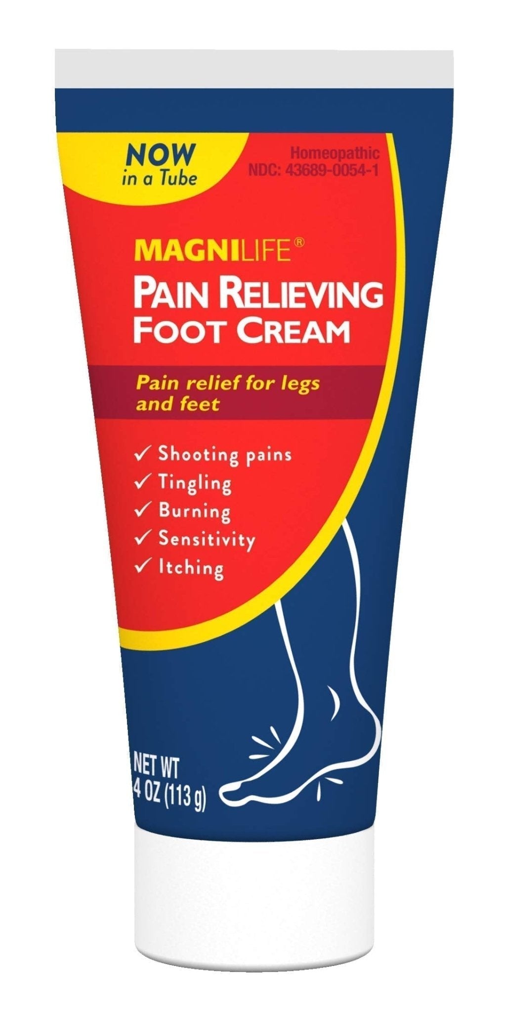 MagniLife Pain Relieving Foot Cream, 4 oz Tube, Soothing Relief for Soreness, Pain, Burning, Tingling, Itching or Sensitivity in Feet & Legs, Moisturizing & Hydrating Foot Cream, No Petroleum - TrustMedUSA