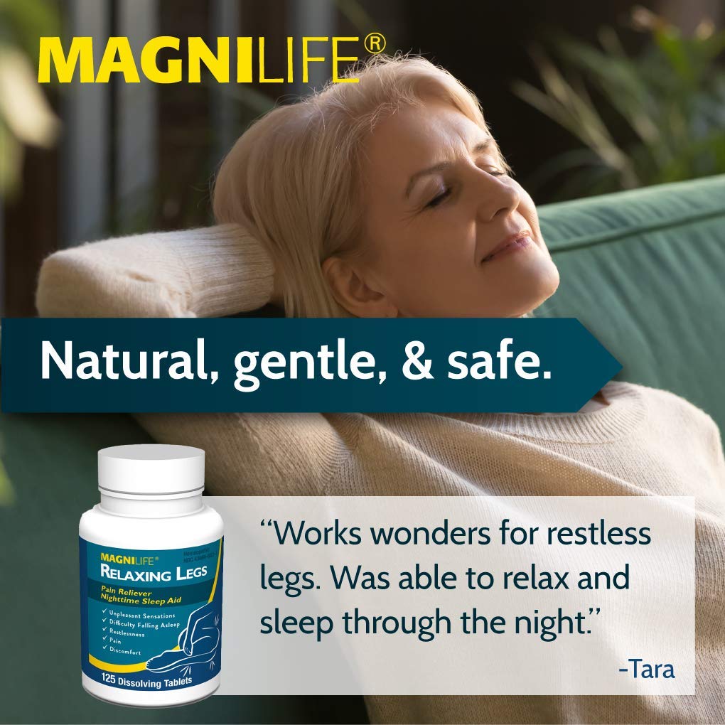 MagniLife Relaxing Legs 125 Count Quick Dissolve Tablets Relaxing Leg Cream PM 4oz Jar Restless Legs - TrustMedUSA