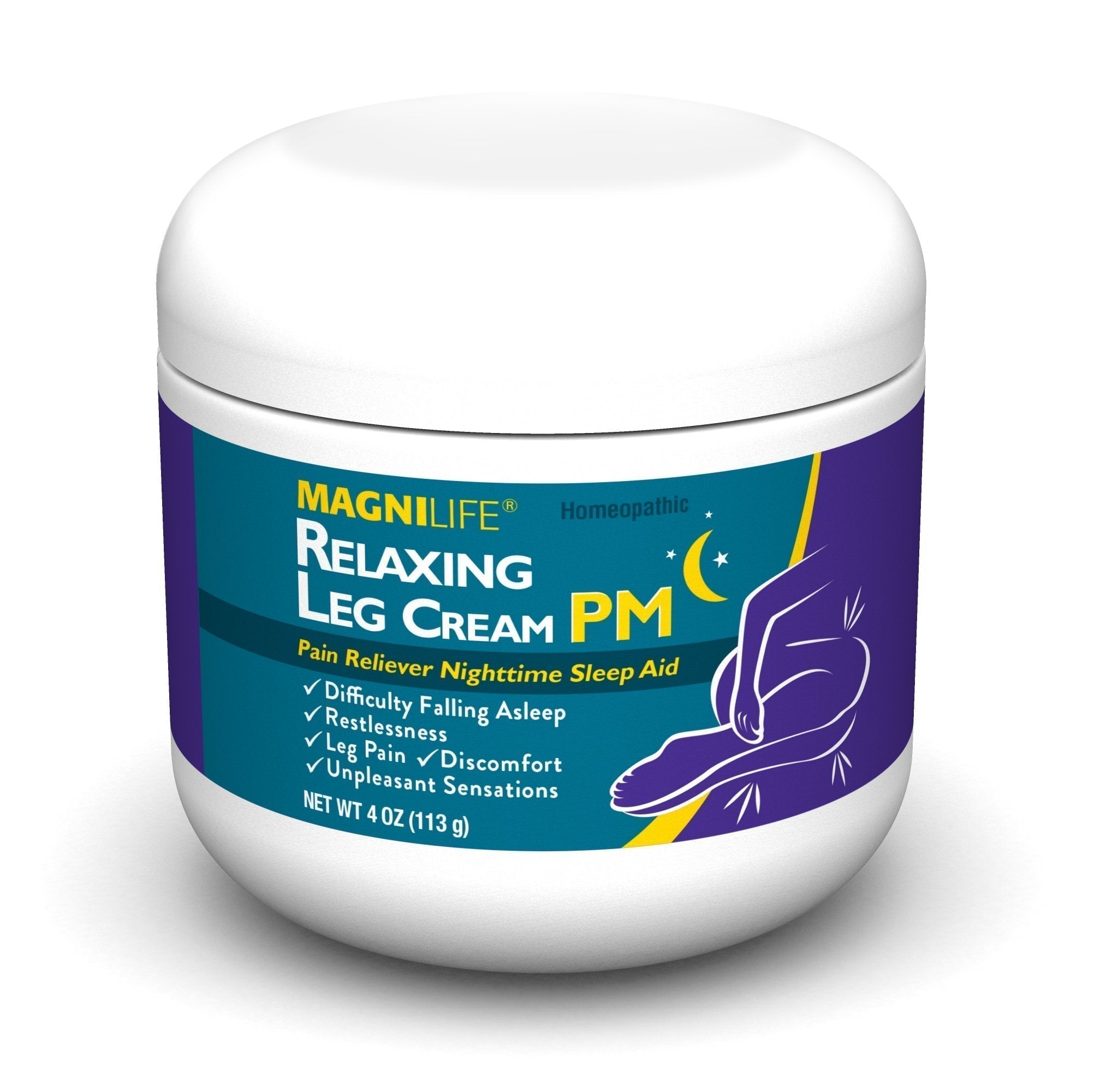 MagniLife Relaxing Legs 125 Count Quick Dissolve Tablets Relaxing Leg Cream PM 4oz Jar Restless Legs - TrustMedUSA