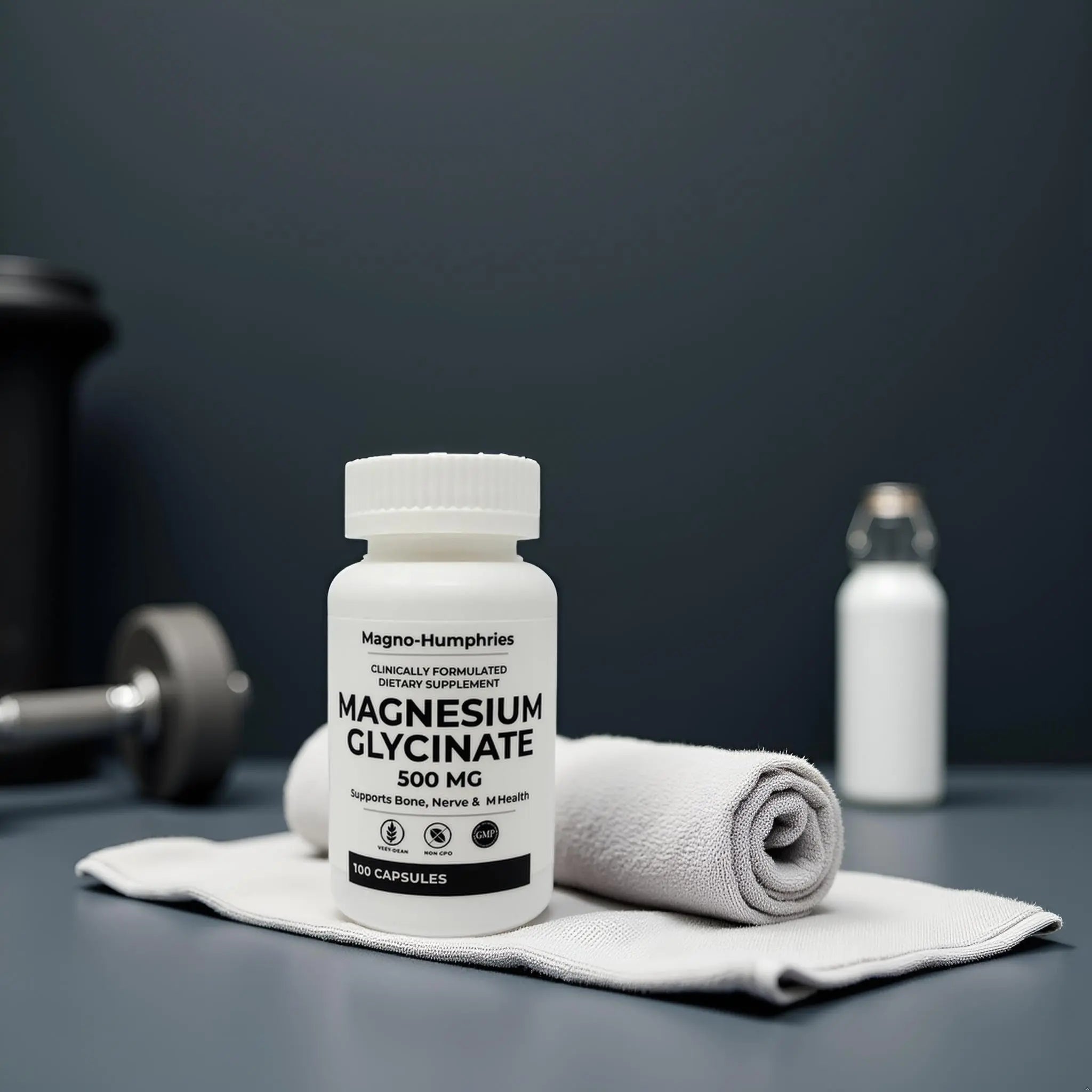 Magno-Humphries Magnesium Glycinate 500 mg - 100 Capsules | Gentle Chelated Form | Muscle, Nerve & Bone Support | Dietary Supplement | GMP Manufactured in The USA - TrustMedUSA