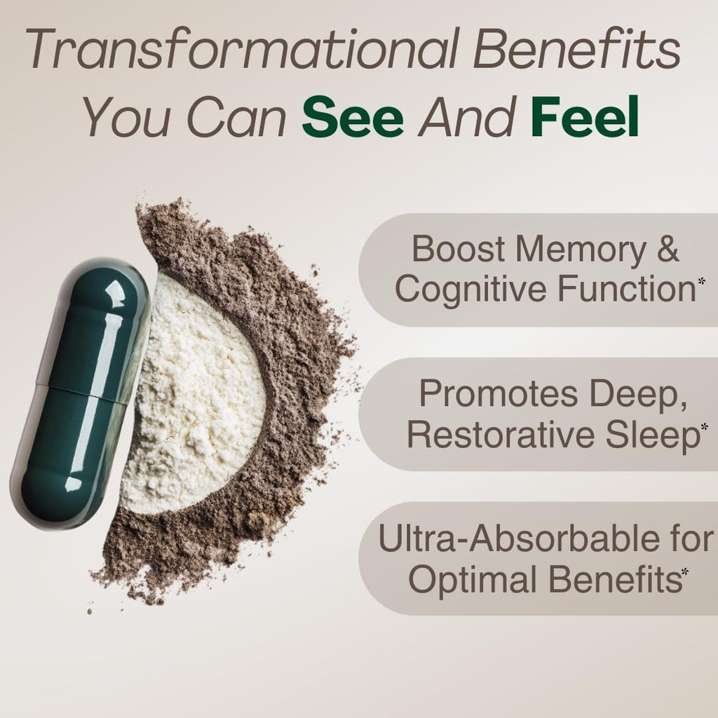 MAGPLUS+ Magnesium L-Threonate w Apigenin & L Theanine | 7-Ingredient Sleep Blend | Brain, Memory, & Sleep Support | Liposomal Magnesium Threonate Supplement (60 Capsules) - TrustMedUSA