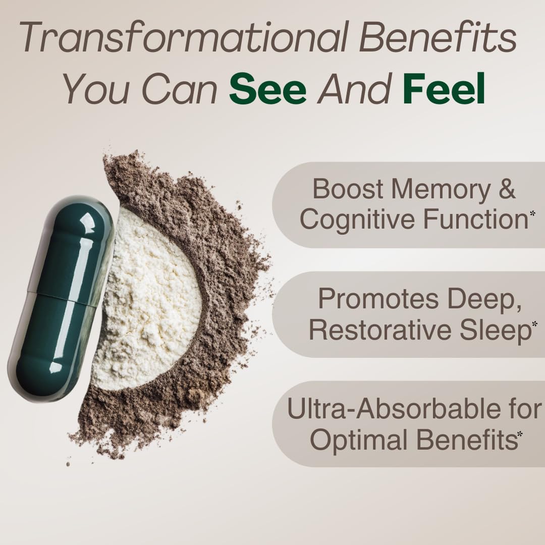 MAGPLUS+ Magnesium L-Threonate w Apigenin & L Theanine | 7-Ingredient Sleep Blend | Brain, Memory, & Sleep Support | Liposomal Magnesium Threonate Supplement (60 Capsules) - TrustMedUSA