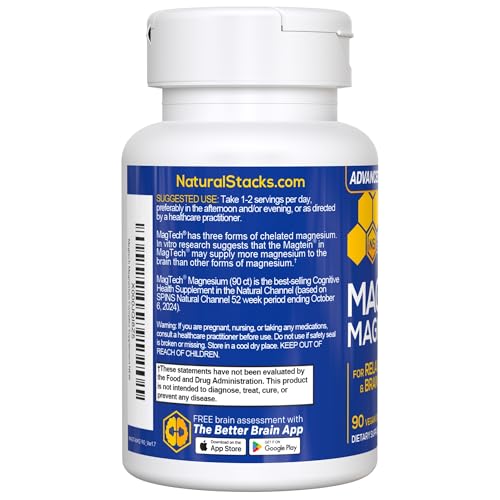 MagTech Magnesium Complex for Women & Men - 3 Forms of Magnesium: Glycinate, Magtein L-Threonate & Taurate - 200mg Chelated Complex - TrustMedUSA