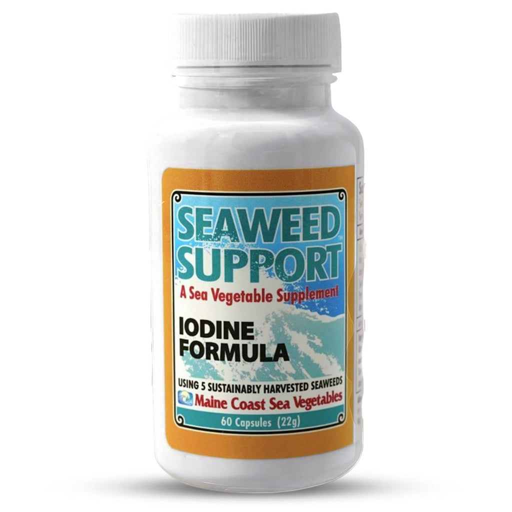 Maine Coast Sea Vegetables Seaweed Support Iodine Formula | Source of Iodine from Seaweed | Daily Use Iodine Supplement | Organic Alaria, Rockweed, Sea Lettuce, Dulse & Bladderwrack blend | 60 Capsule - TrustMedUSA