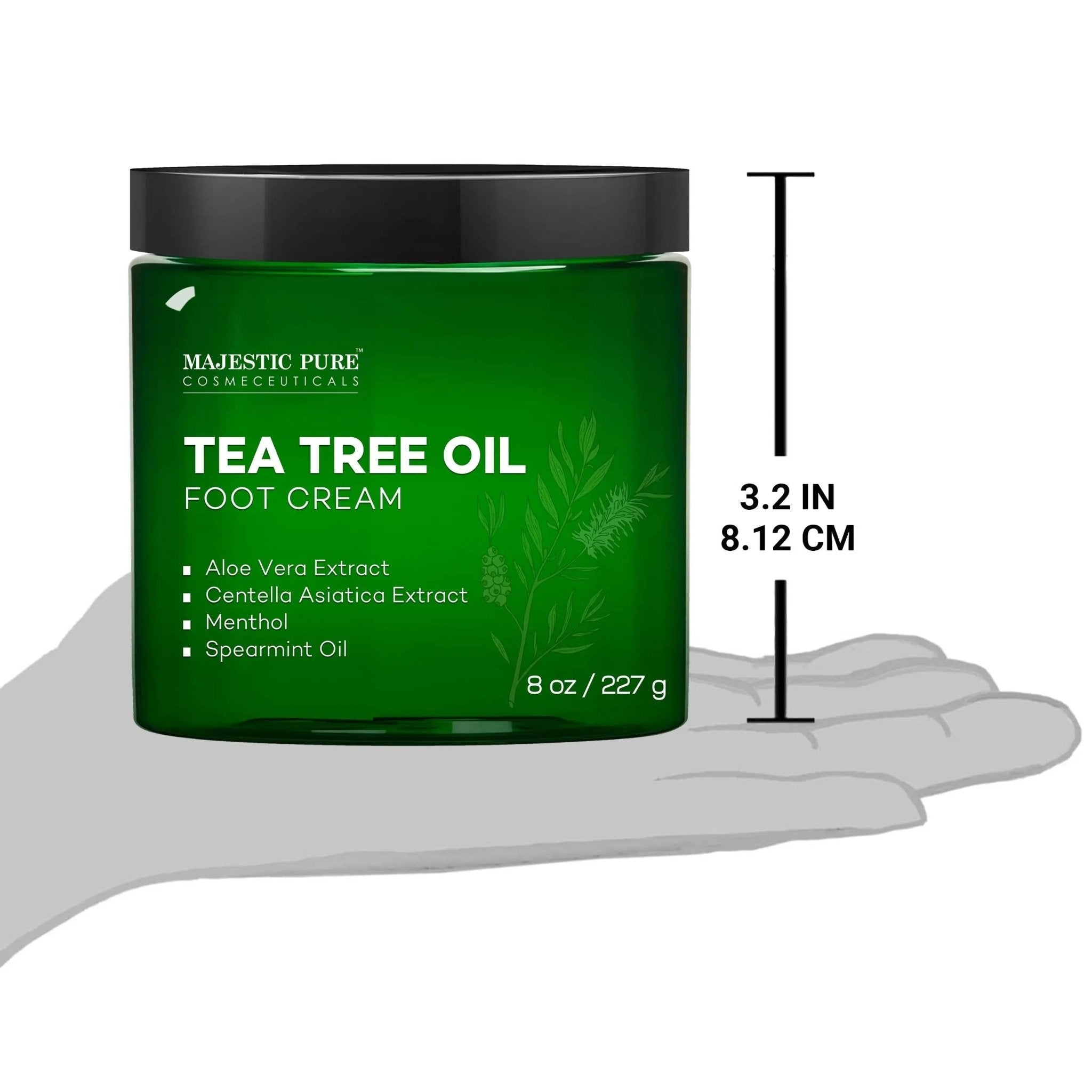 MAJESTIC PURE Athletes Foot Cream with Tea Tree Oil, Aloe & Spearmint - Hydrates - TrustMedUSA