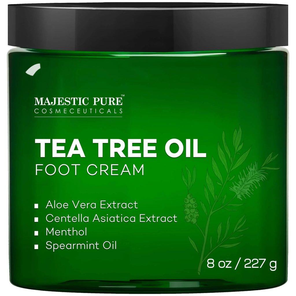 MAJESTIC PURE Athletes Foot Cream with Tea Tree Oil, Aloe & Spearmint - Hydrates - TrustMedUSA