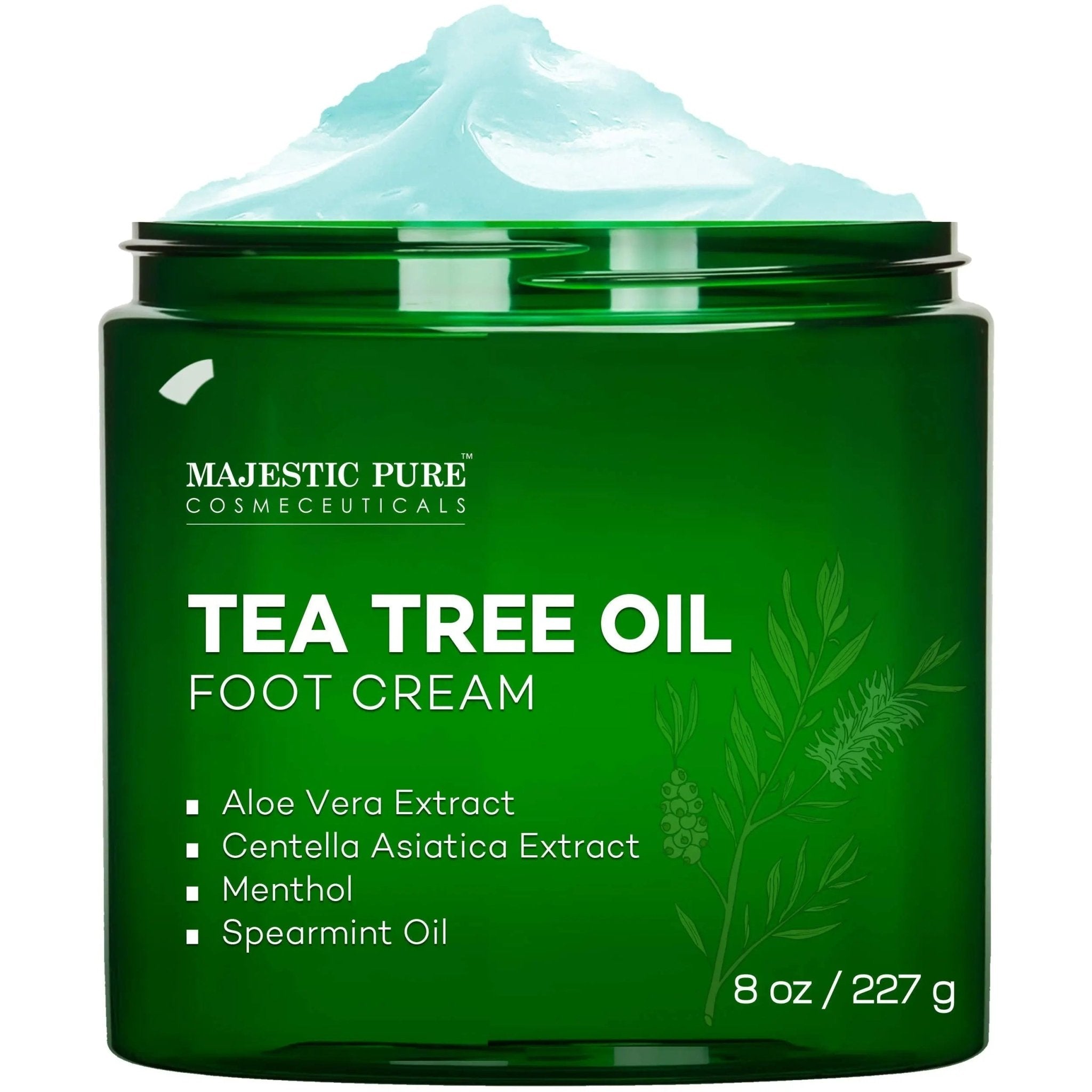 MAJESTIC PURE Athletes Foot Cream with Tea Tree Oil, Aloe & Spearmint - Hydrates - TrustMedUSA
