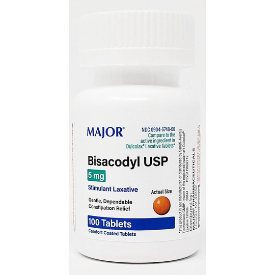 Major Bisacodyl 5 mg EC (Compare to Dulcolax) 100ct - TrustMedUSA