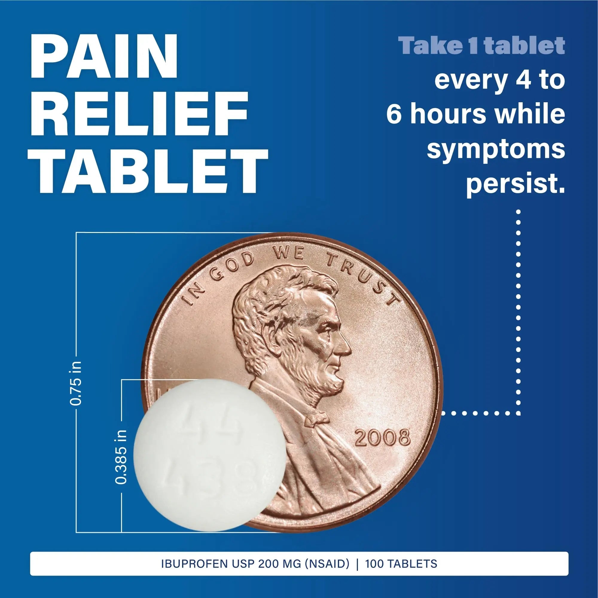 MAJOR Dye-Free Ibuprofen Tablets 200 mg - Helps Temporarily Reduce Fevers - Offers Pain Relief - 100 Tablets (1-Pack) - TrustMedUSA