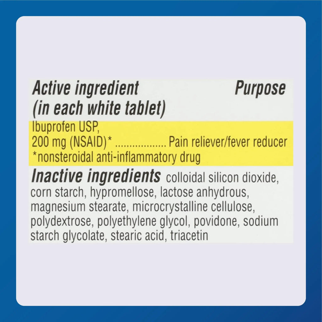MAJOR Dye-Free Ibuprofen Tablets 200 mg - Helps Temporarily Reduce Fevers - Offers Pain Relief - 100 Tablets (1-Pack) - TrustMedUSA