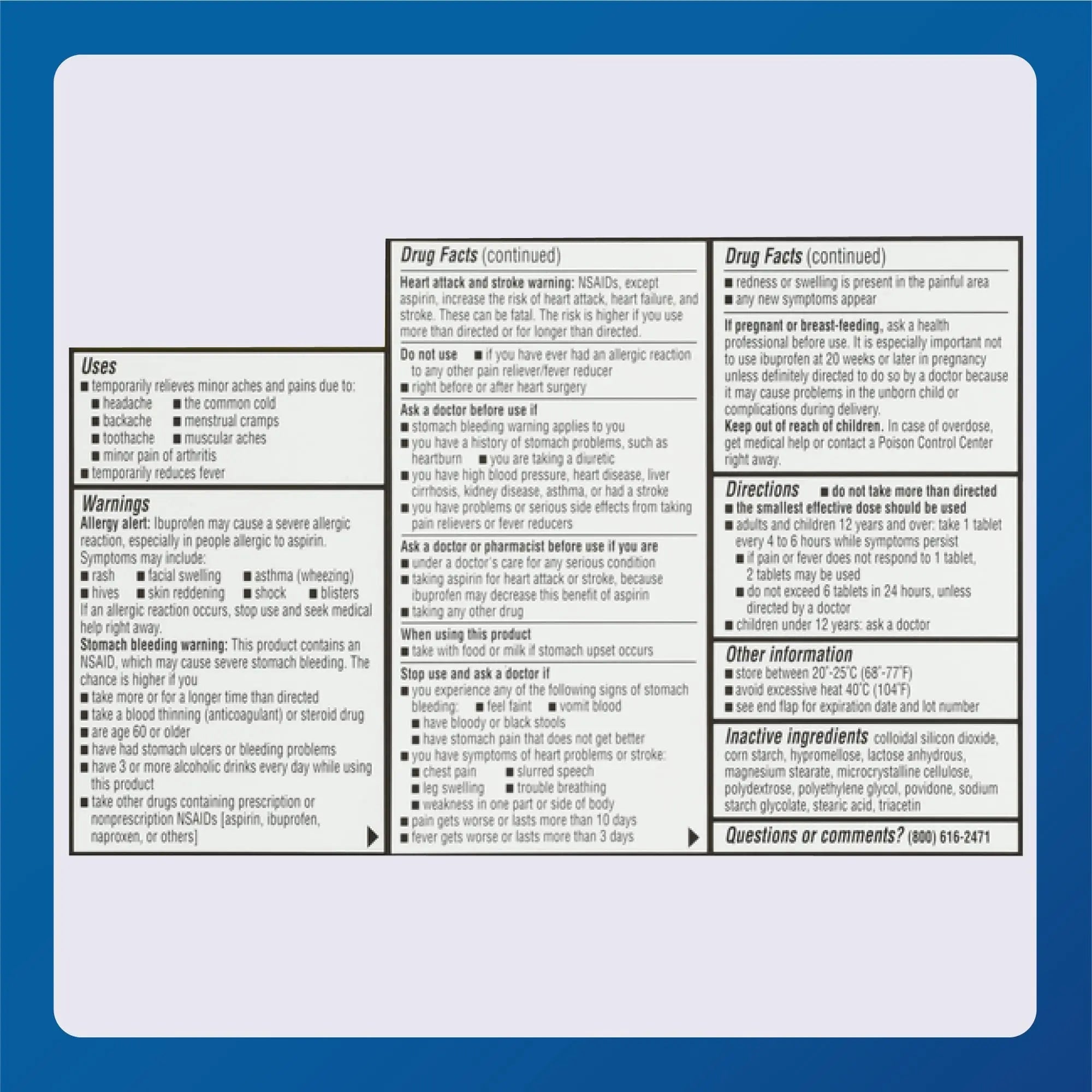 MAJOR Dye-Free Ibuprofen Tablets 200 mg - Helps Temporarily Reduce Fevers - Offers Pain Relief - 100 Tablets (1-Pack) - TrustMedUSA