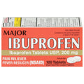MAJOR Dye-Free Ibuprofen Tablets 200 mg - Helps Temporarily Reduce Fevers - Offers Pain Relief - 100 Tablets (1-Pack) - TrustMedUSA