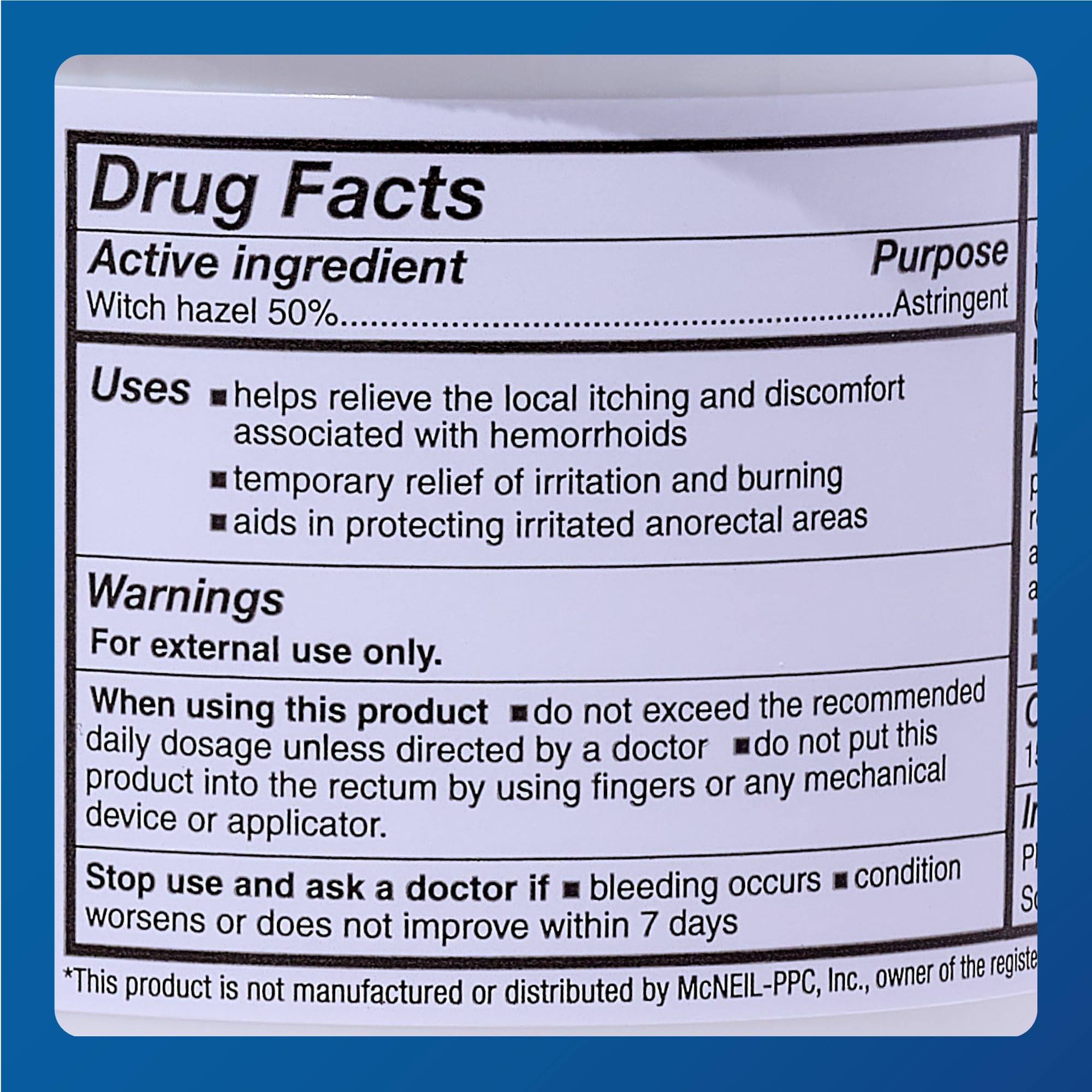 MAJOR Medi-Pads - Hemorrhoidal Hygienic Cleansing Witch Hazel Pads - Cooling Relief with Aloe - 100 Count Jar (1 Pack) - TrustMedUSA