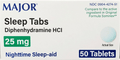 Major Sleep Tabs Diphenhydramine 25mg 50 Ct - Maple Wellness Supplements