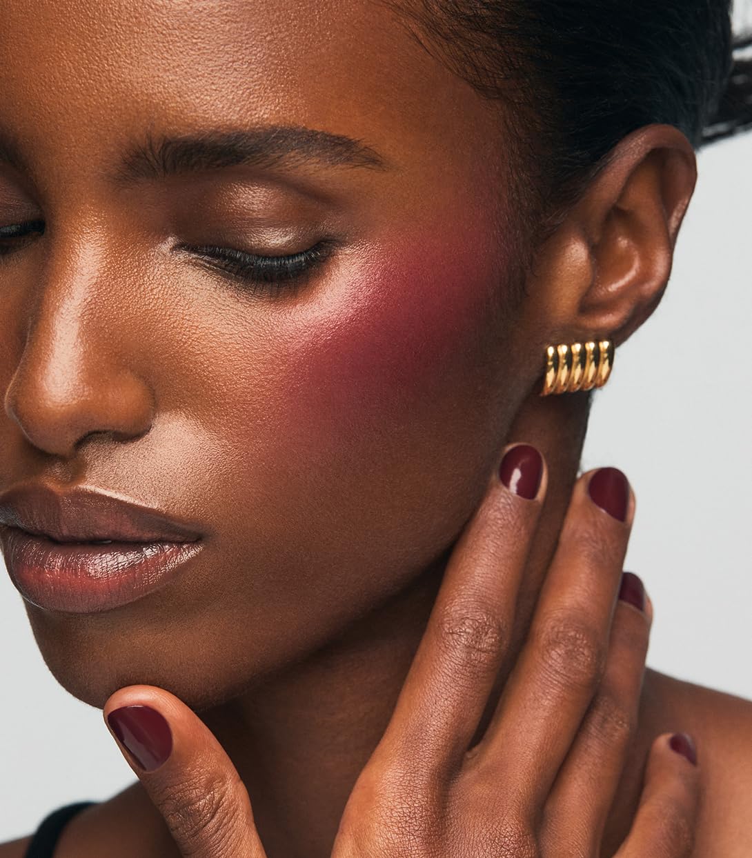 MAKE Beauty Cream Stroke Cream Blush Stick for Cheeks - Vibrant yet Natural Soft Matte Finish - Shade Rouge Moon, Berry Plum Blush Makeup - TrustMedUSA