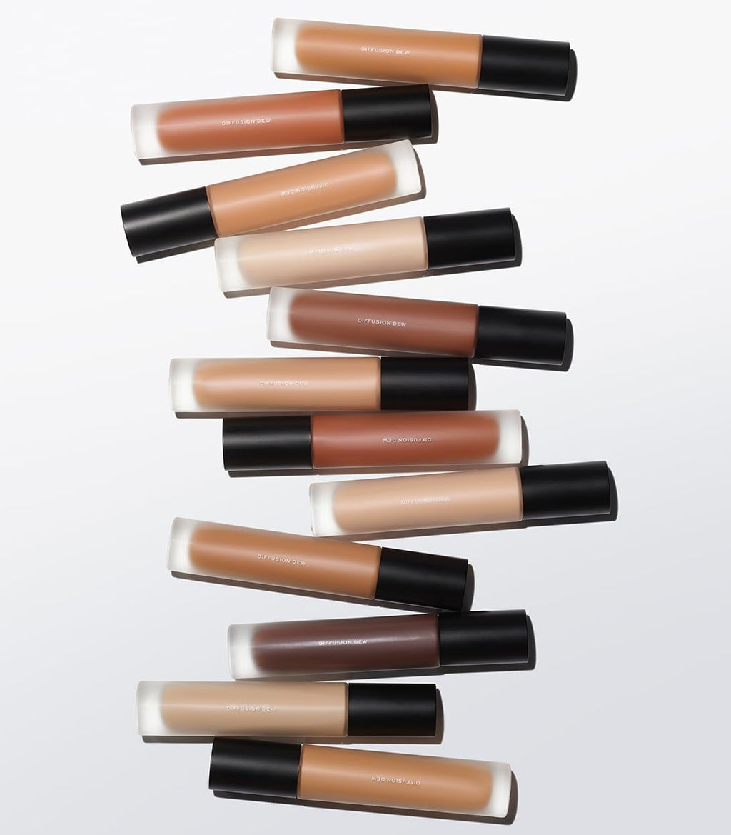 MAKE Beauty Diffusion Dew Skin Tint. Sheer to Medium Coverage Radiant Finish. Blurring, Smoothing, and Brightening for Glowing Complexion. Enhanced with Niacinamide and Adenosine. Tan 06 - TrustMedUSA