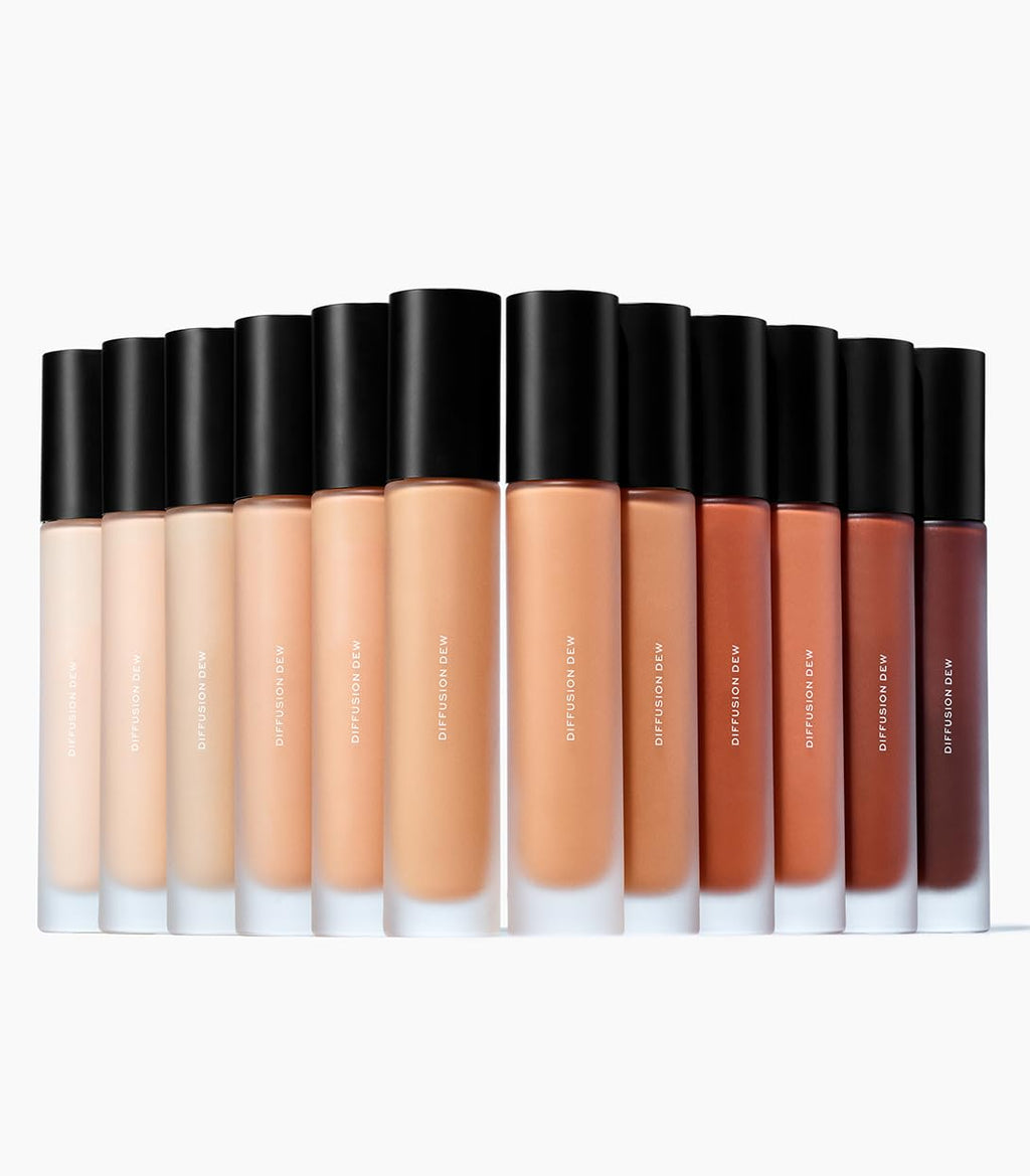 MAKE Beauty Diffusion Dew Skin Tint. Sheer to Medium Coverage Radiant Finish. Blurring, Smoothing, and Brightening for Glowing Complexion. Enhanced with Niacinamide and Adenosine. Tan 06 - TrustMedUSA
