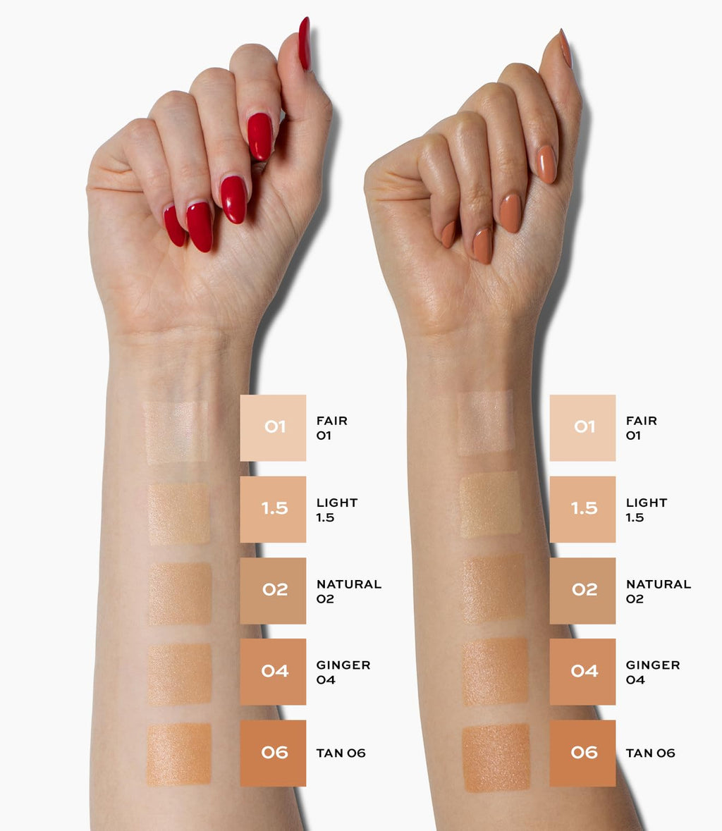 MAKE Beauty Diffusion Dew Skin Tint. Sheer to Medium Coverage Radiant Finish. Blurring, Smoothing, and Brightening for Glowing Complexion. Enhanced with Niacinamide and Adenosine. Tan 06 - TrustMedUSA