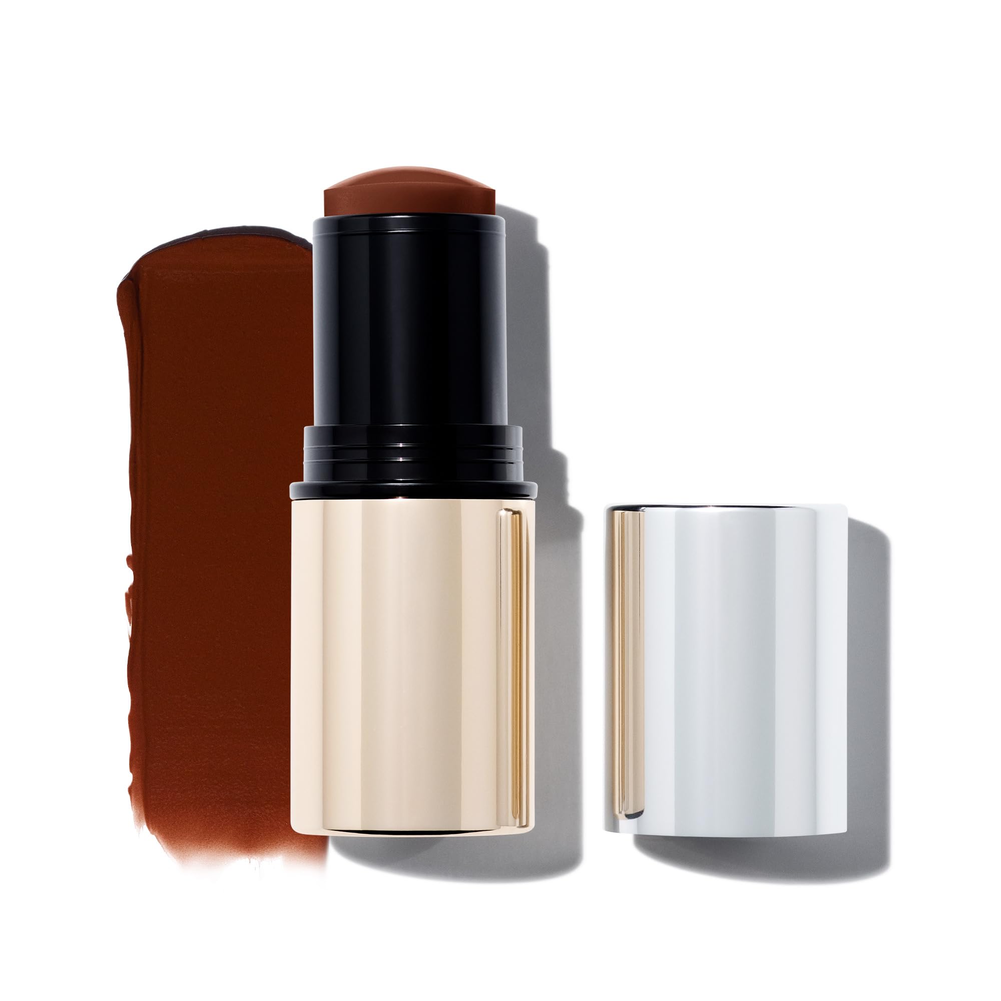 MAKE Beauty Heat Stroke Cream Blush Stick for Cheeks with Natural Hydrating Dewy Finish. Creamy Gel Blush Balm - Shade Baked, Deep Chocolate Brown Cheek Tint - TrustMedUSA