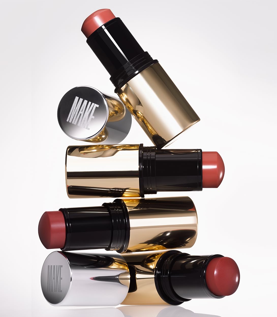 MAKE Beauty Heat Stroke Cream Blush Stick for Cheeks with Natural Hydrating Dewy Finish. Creamy Gel Blush Balm - Shade Baked, Deep Chocolate Brown Cheek Tint - TrustMedUSA
