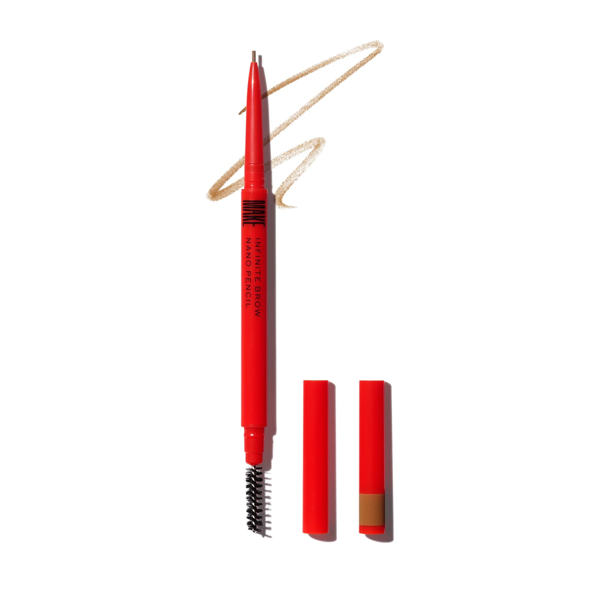 MAKE Beauty Nano Brow, Micro Eyebrow Pencil. Long-Lasting Smudgeproof Eye Brow Makeup for Hairlike Lines. Precision Liner for Natural-Looking Eyebrows - Shade, Warm Taupe - TrustMedUSA