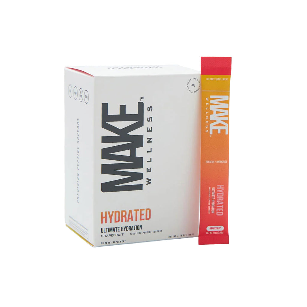 Make Wellness HYDRATED | 30 Servings | Grapefruit Flavor | Supports Hydration & Electrolyte Balance | Bioactive Peptide Blend for Daily Overall Wellness - TrustMedUSA