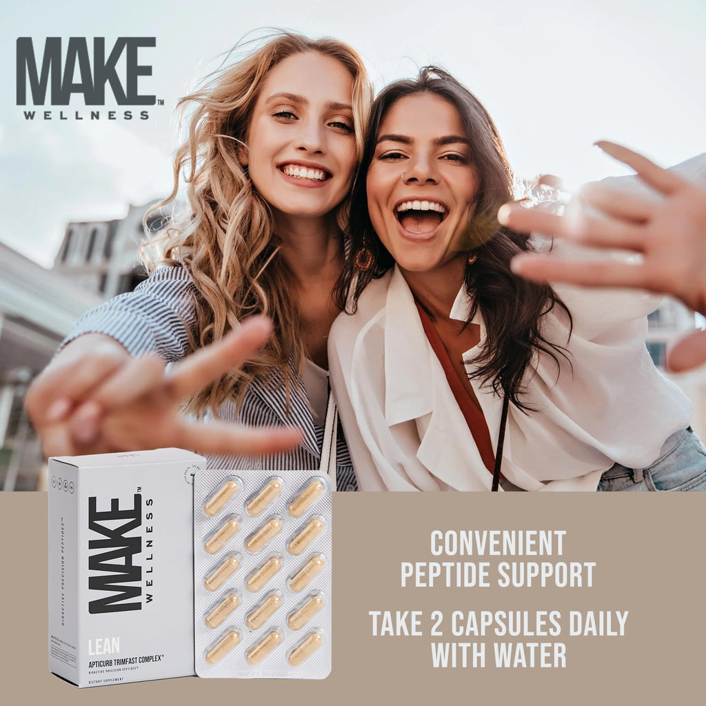 Make Wellness Lean Peptide Supplement | Supports Overall Wellness, Normal Muscle Health & Active Lifestyles | Bioactive Peptide Blend | Clean, Non-GMO Formula | 30 Servings for Daily Nutrition - TrustMedUSA