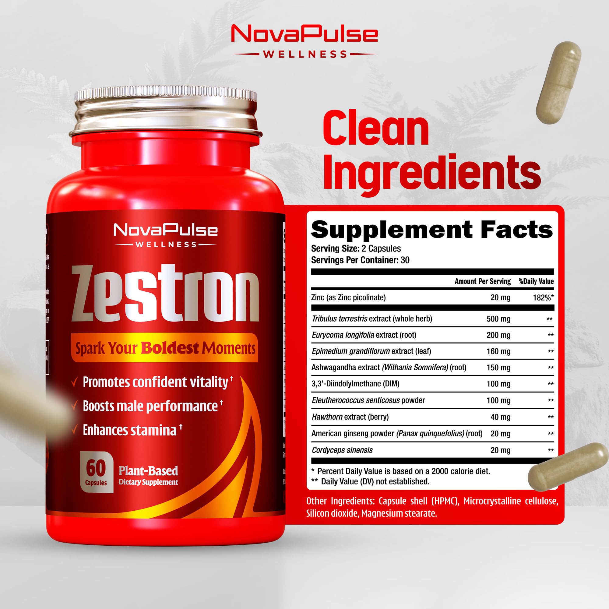 Male Enhancing Supplement Fast Acting Enlargement Pills for Men - Enhanced Size, Drive, Blood Flow, Libido, Testosterone Booster, Strength, Endurance - Boost Performance & Confidence - 60 Capsules - TrustMedUSA