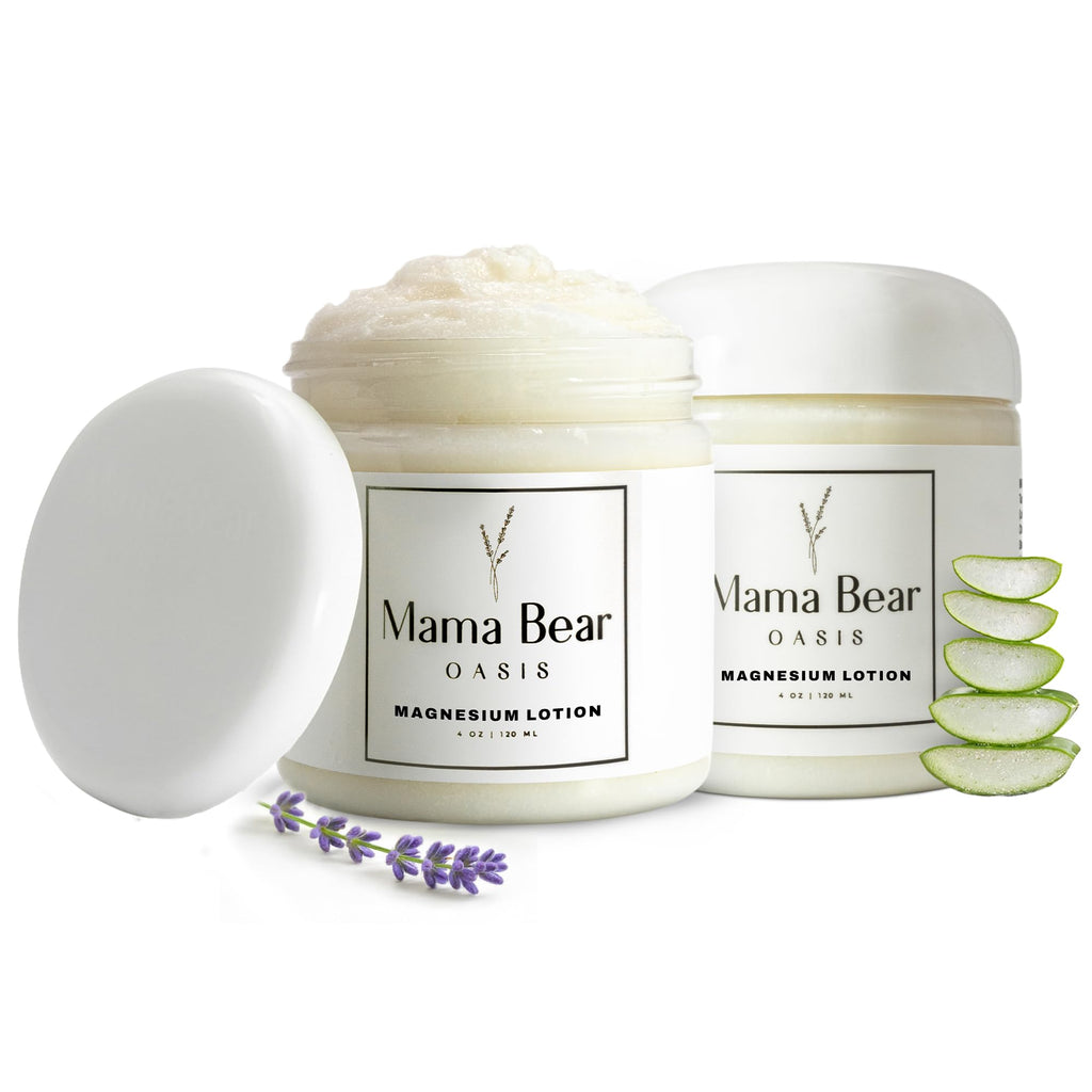 Mama Bear Oasis Lotion - Magnesium Cream - Lavender Magnesium Lotion for Foot, Hands, Legs, Toes Includes Arnica, Vitamin B6, Aloe Vera, MSM (Pack of 2) - TrustMedUSA