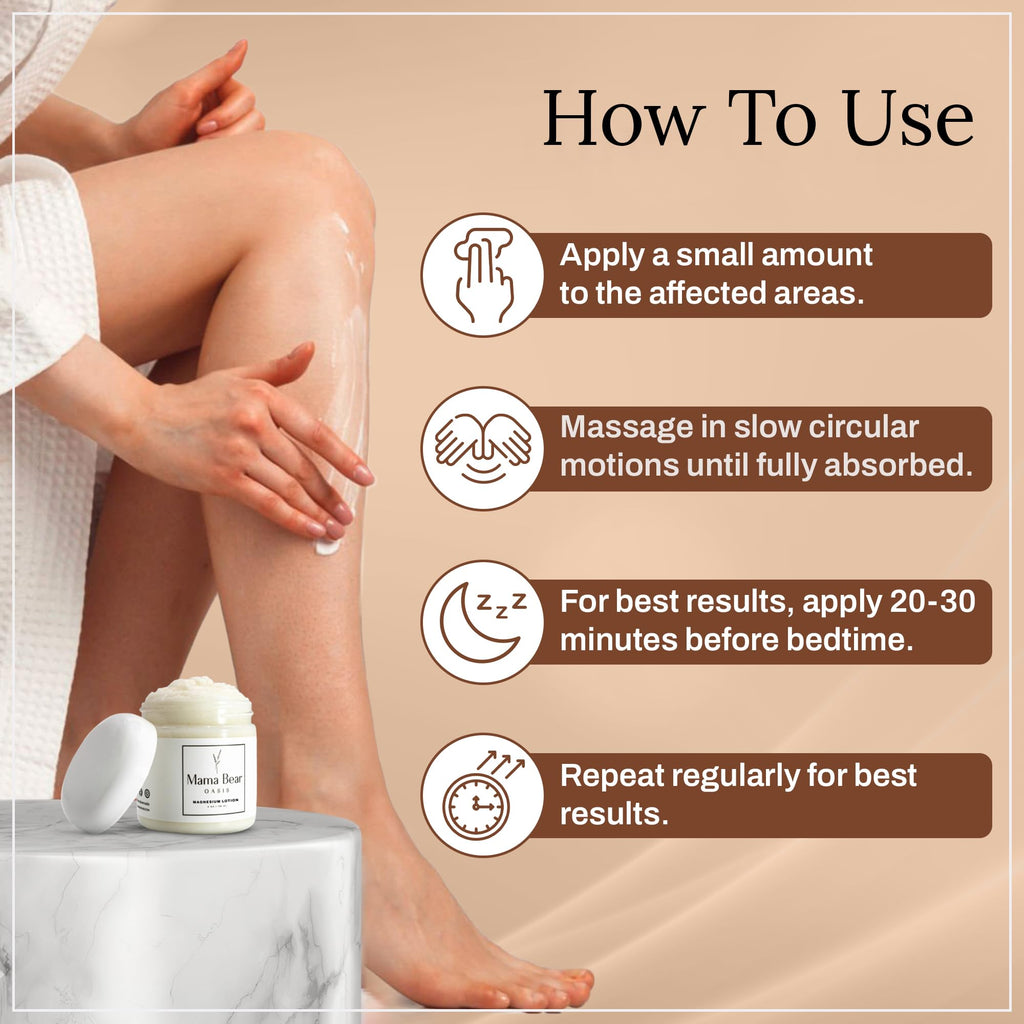 Mama Bear Oasis Lotion - Magnesium Cream - Lavender Magnesium Lotion for Foot, Hands, Legs, Toes Includes Arnica, Vitamin B6, Aloe Vera, MSM (Pack of 2) - TrustMedUSA
