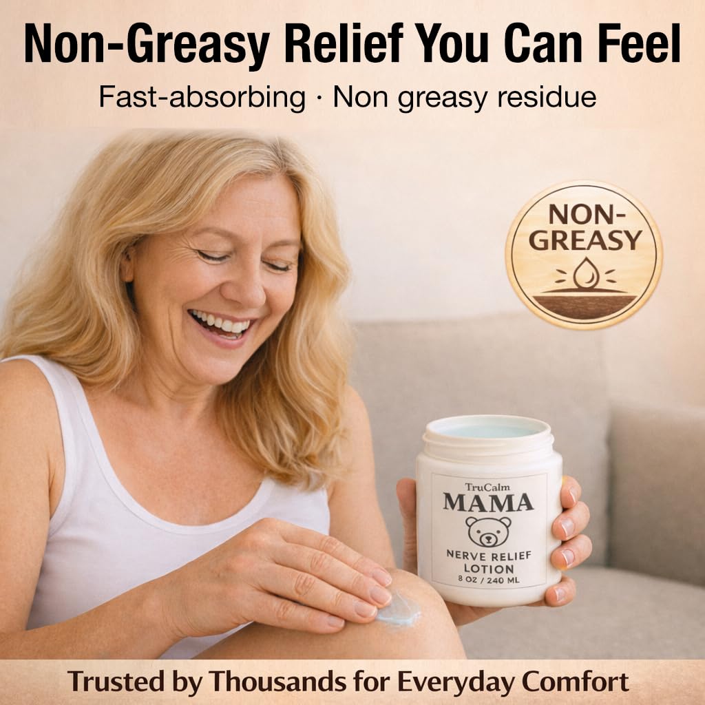 Mama Lotion – Neuropathy Nerve Relief Cream with Magnesium Chloride - Maximum Strength Comfort for Feet, Hands, Legs, Toes - Fast-Absorbing and Non-Greasy Formula for Food and Leg Comfort - 8 Oz - TrustMedUSA