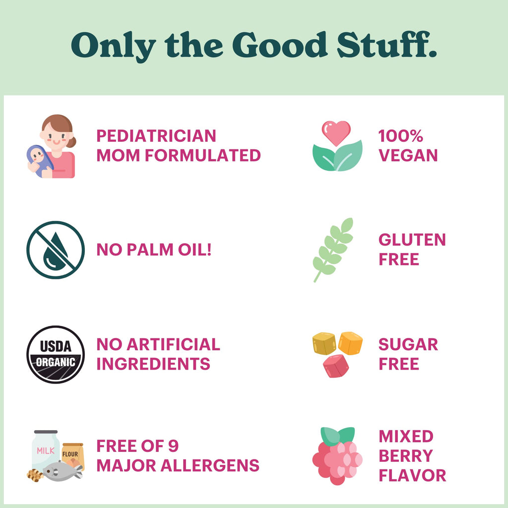 MamaDoc Rx Certified Organic Kids & Teens Probiotic Immune Defense - 5 Billion CFUs | Sugar Free, Vegan, Gluten-Free | 14 Probiotic Strains, Prebiotics, Vitamin C & D | 30 Chewable Tablets, Ages 4+ - TrustMedUSA