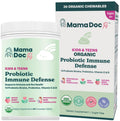 MamaDoc Rx Certified Organic Kids & Teens Probiotic Immune Defense - 5 Billion CFUs | Sugar Free, Vegan, Gluten-Free | 14 Probiotic Strains, Prebiotics, Vitamin C & D | 30 Chewable Tablets, Ages 4+ - TrustMedUSA