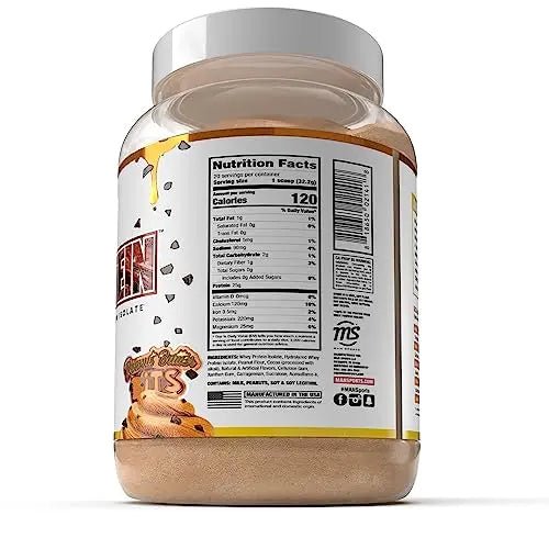 Man Sports ISO-Protein Hydrolyzed 100% Pure Whey Protein Isolate Powder, Peanut Butter - TrustMedUSA