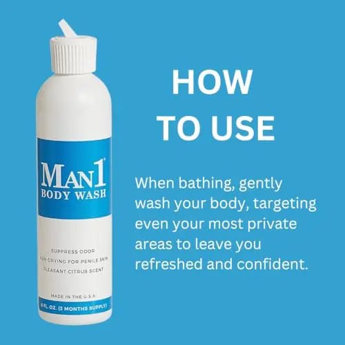 Man1 Body Wash, Anti-Odor Intimate Penile Cleanser For Down There Care, Hydrates - TrustMedUSA